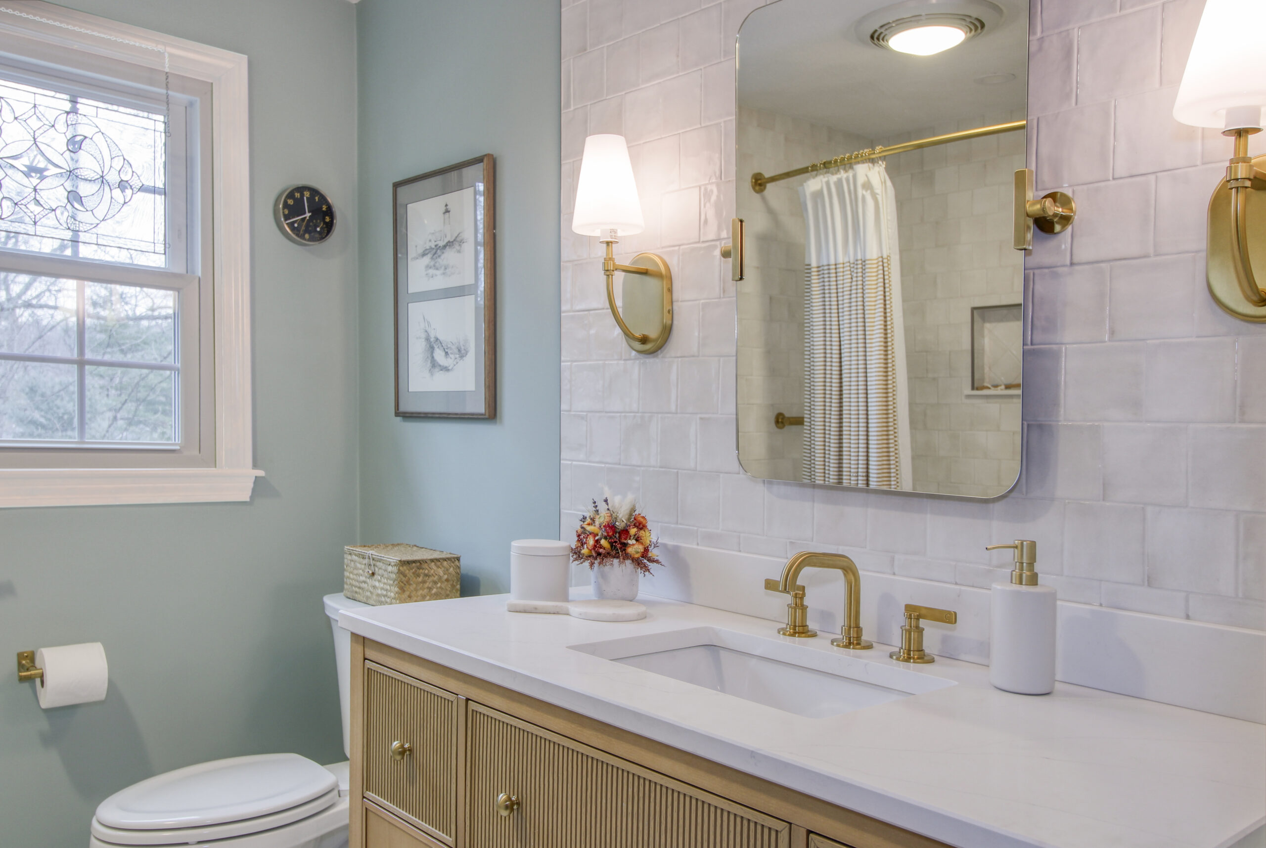 Warm Brass Bath Renovation