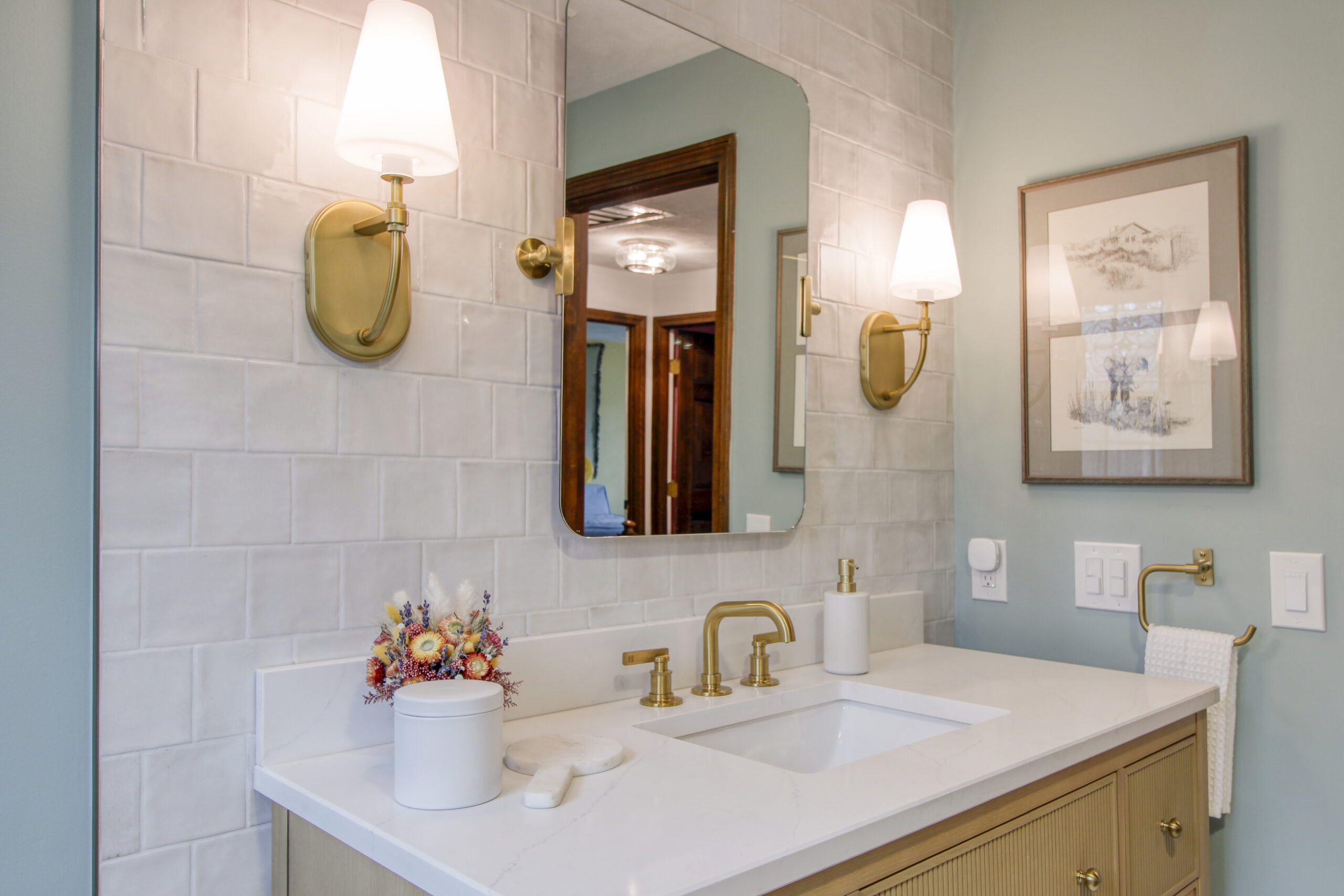 Warm Brass Bath Renovation