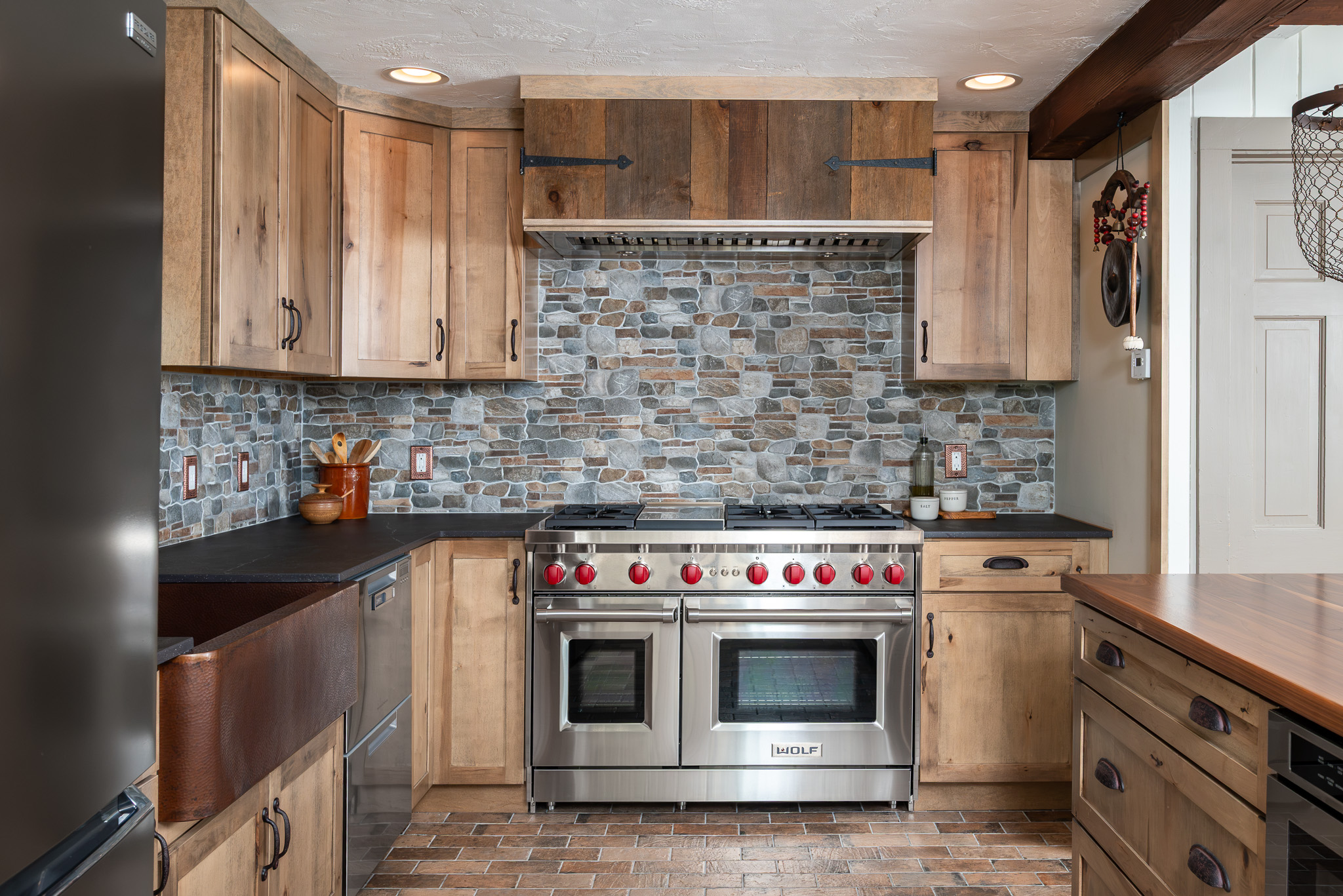 Rustic Kitchen With Copper Accents